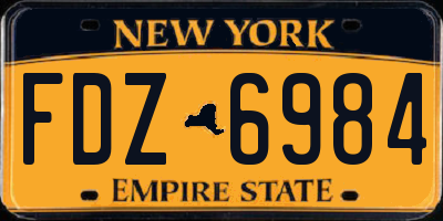 NY license plate FDZ6984