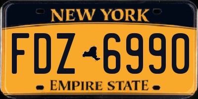 NY license plate FDZ6990
