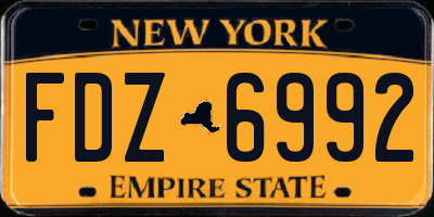NY license plate FDZ6992