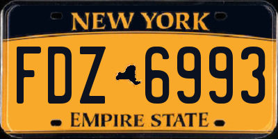 NY license plate FDZ6993