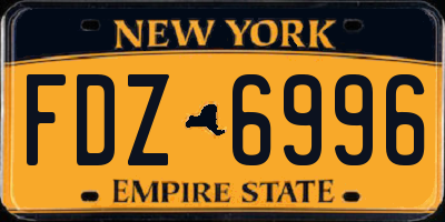 NY license plate FDZ6996