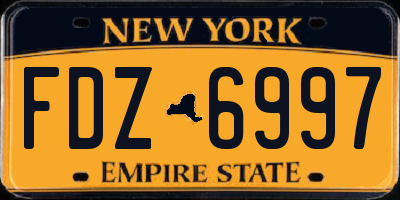 NY license plate FDZ6997