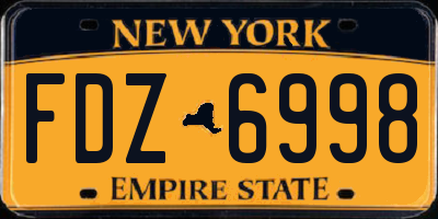 NY license plate FDZ6998