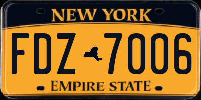 NY license plate FDZ7006