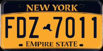 NY license plate FDZ7011