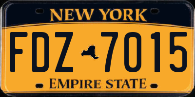NY license plate FDZ7015