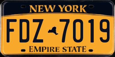 NY license plate FDZ7019