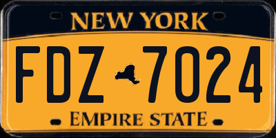 NY license plate FDZ7024