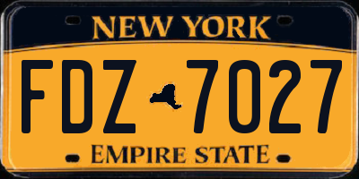 NY license plate FDZ7027