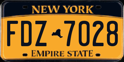 NY license plate FDZ7028