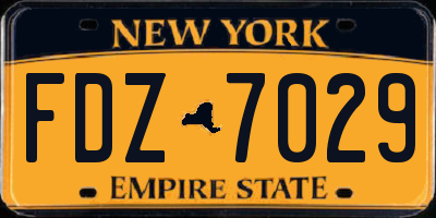 NY license plate FDZ7029