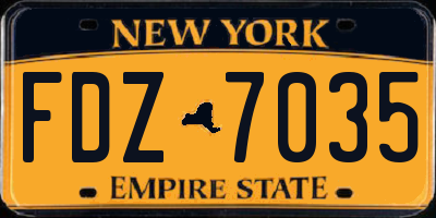 NY license plate FDZ7035