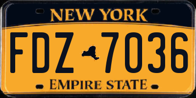 NY license plate FDZ7036