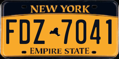 NY license plate FDZ7041