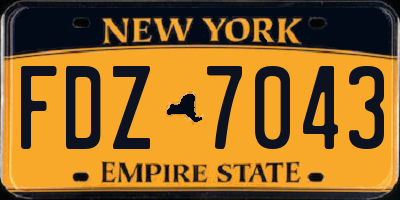 NY license plate FDZ7043