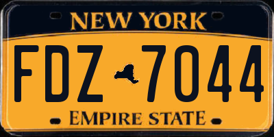 NY license plate FDZ7044