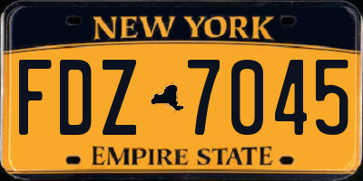 NY license plate FDZ7045