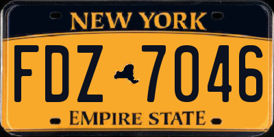NY license plate FDZ7046