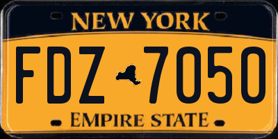 NY license plate FDZ7050