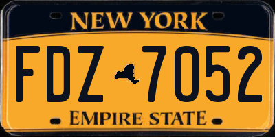 NY license plate FDZ7052