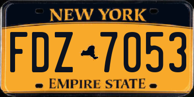 NY license plate FDZ7053