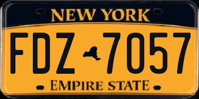 NY license plate FDZ7057