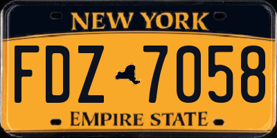 NY license plate FDZ7058