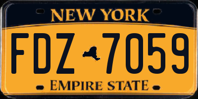 NY license plate FDZ7059