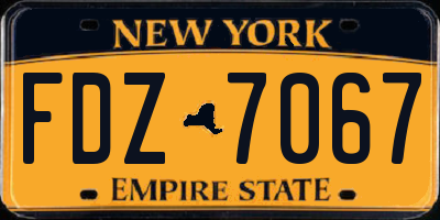 NY license plate FDZ7067