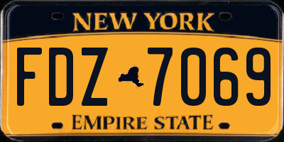 NY license plate FDZ7069