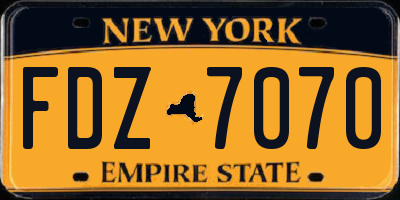 NY license plate FDZ7070