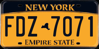 NY license plate FDZ7071