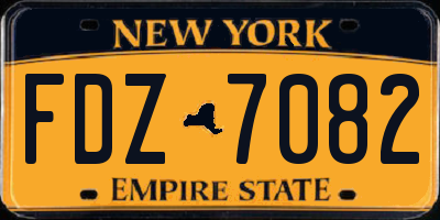 NY license plate FDZ7082
