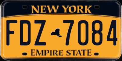 NY license plate FDZ7084