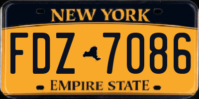 NY license plate FDZ7086