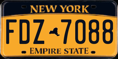 NY license plate FDZ7088