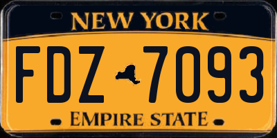 NY license plate FDZ7093