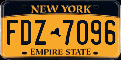 NY license plate FDZ7096