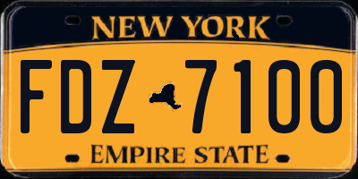 NY license plate FDZ7100