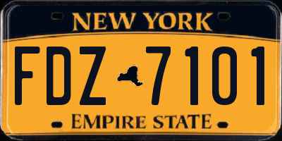 NY license plate FDZ7101