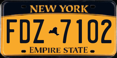 NY license plate FDZ7102