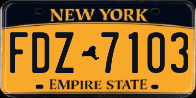 NY license plate FDZ7103