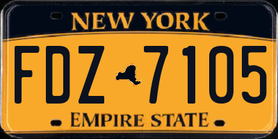 NY license plate FDZ7105