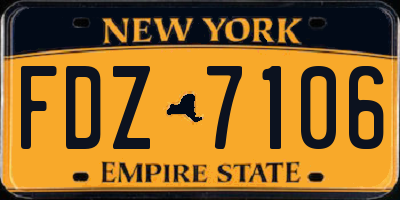 NY license plate FDZ7106
