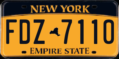 NY license plate FDZ7110