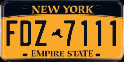 NY license plate FDZ7111