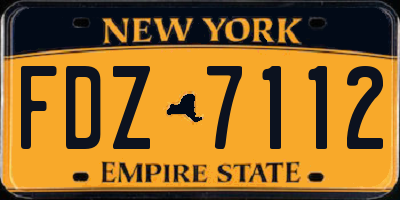NY license plate FDZ7112