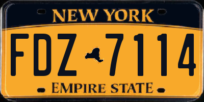 NY license plate FDZ7114