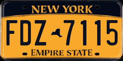 NY license plate FDZ7115