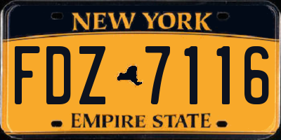 NY license plate FDZ7116